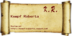 Kempf Roberta névjegykártya